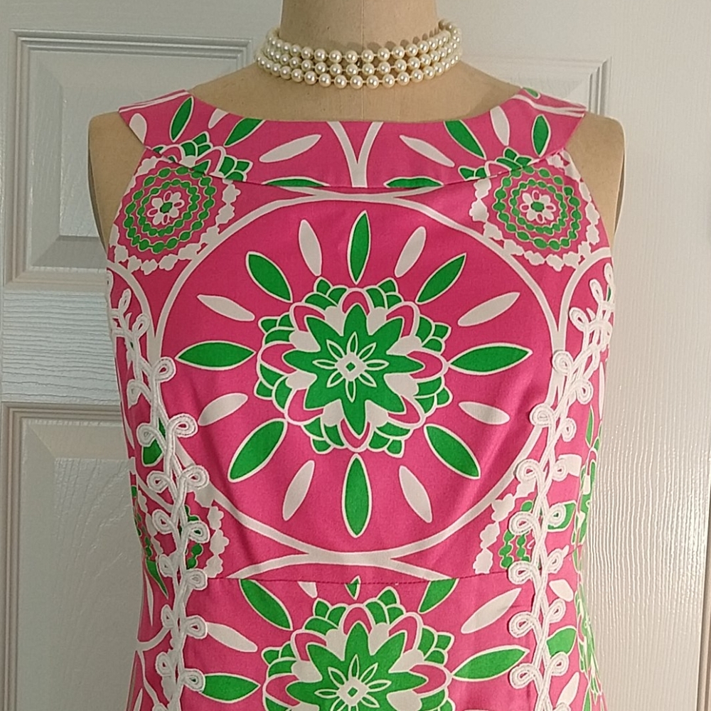 Lilly Pulitzer Silk Jacqueline Dress Sz. 8 - Picture 2 of 6